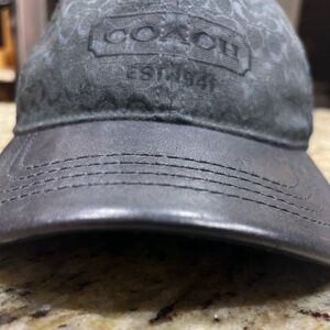 Coach baseball hat, leather bill EUC